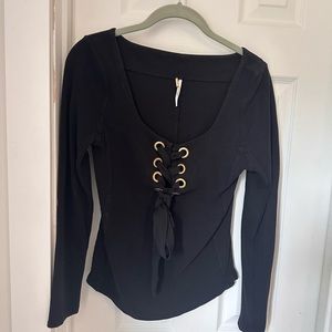 Free People Lace Up Top